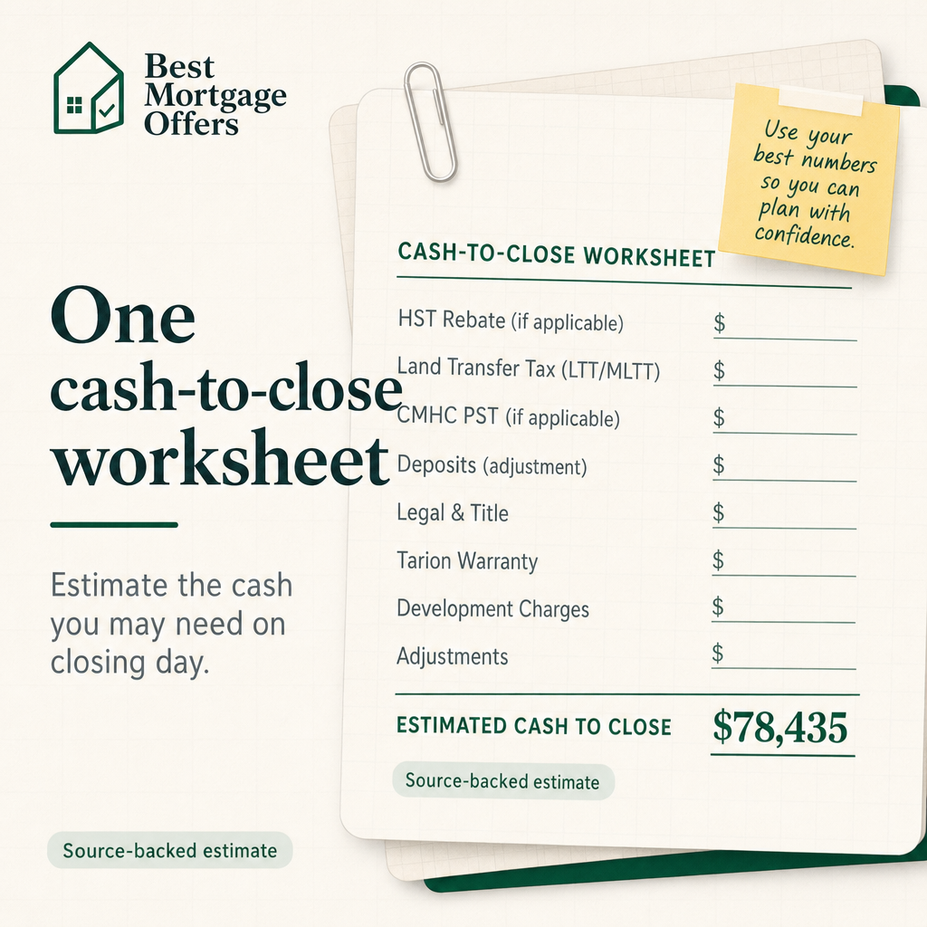 Builder credit versus claim-later rebate timing comparison for an Ontario new-build buyer.